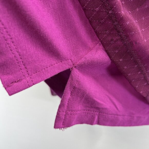 LOGO Lori Goldstein Two Piece Set Tank & Sheer Overlay Top XL Purple Pink L/S - Picture 7 of 11